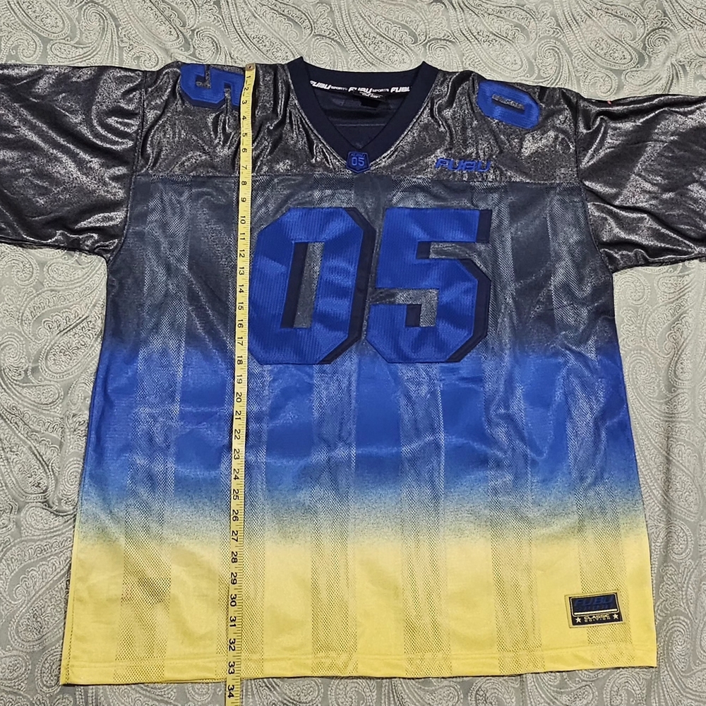 FUBU Blue and Yellow Gradient Jersey